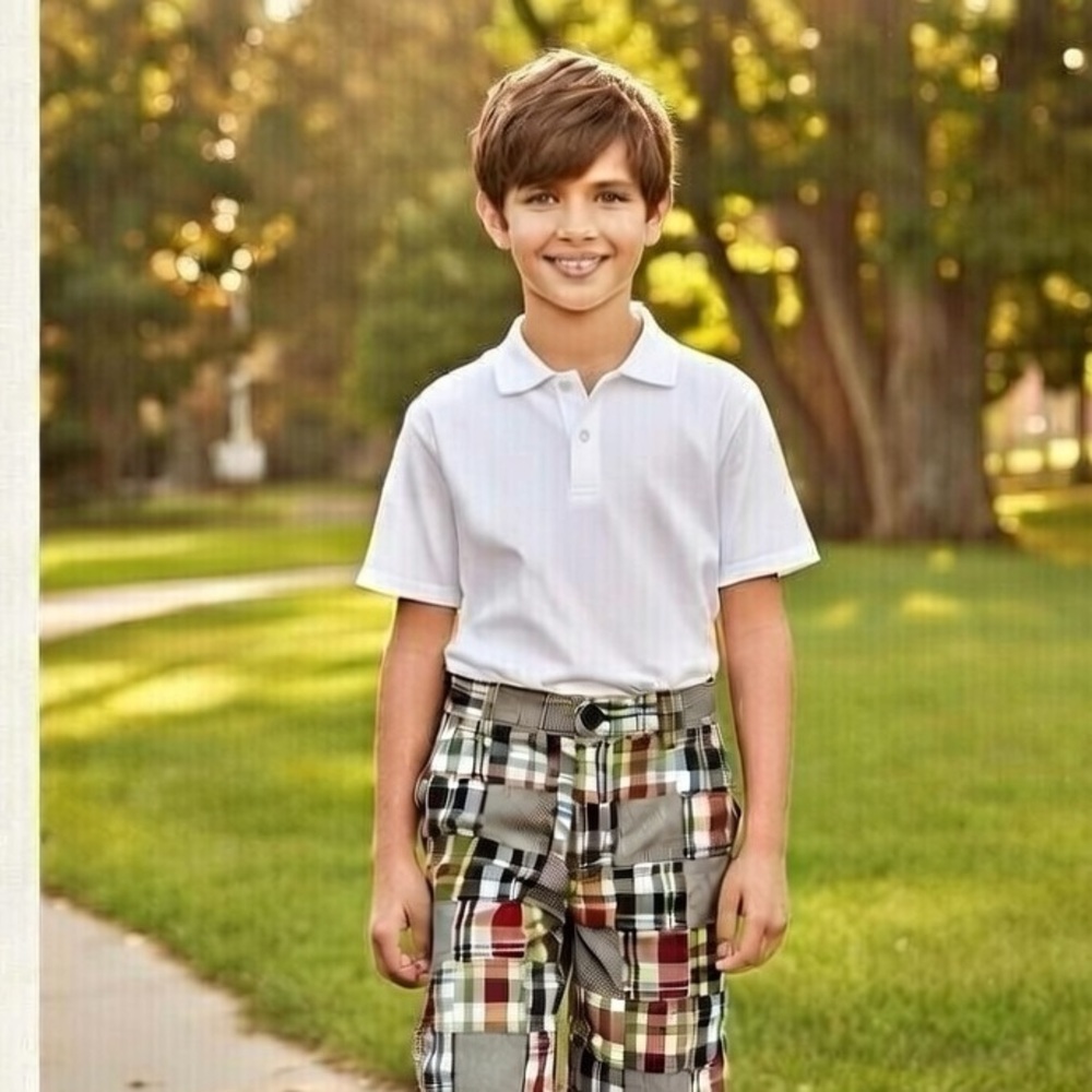 Gymboree Boys Colorful Patchwork Shorts Size 10 Preppy Plaid
